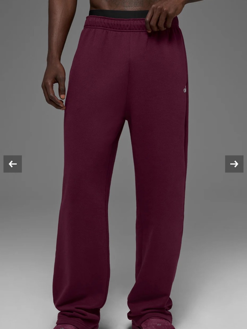 ALO Yoga Straight-Leg Sweatpants - Burgundy - Picture 3 of 4